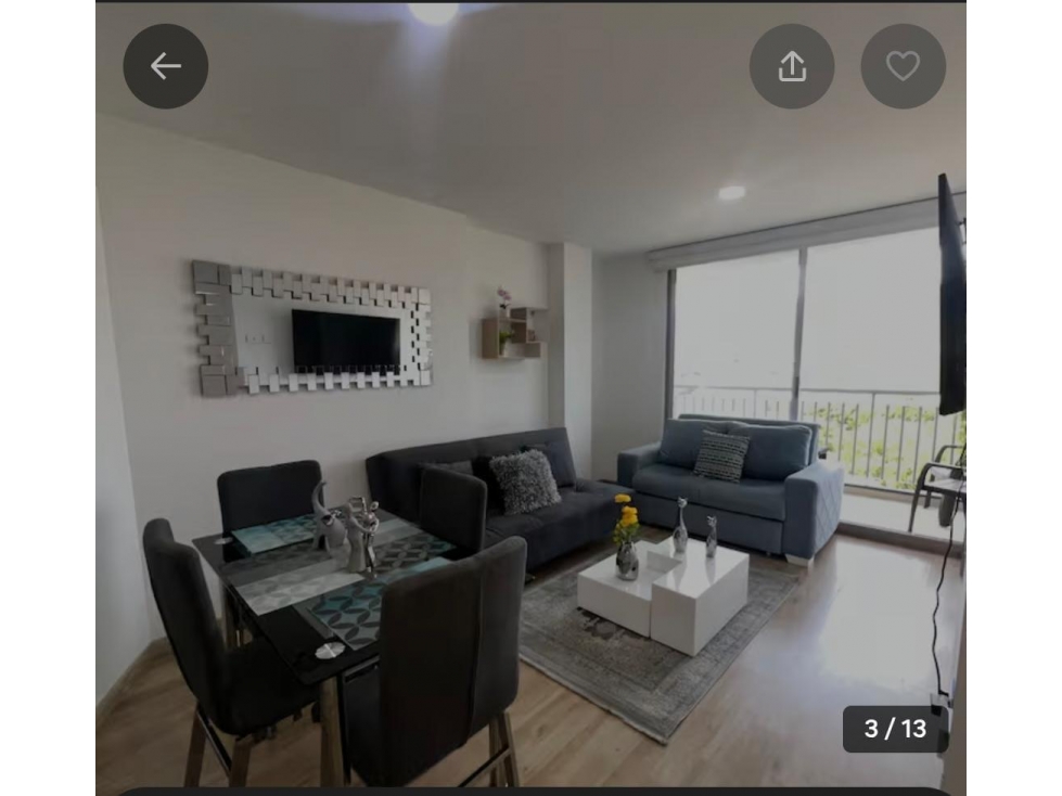 HERMOSO APARTAMENTO AMOBLADO CON PARQUEADERO CUBIERTO — foto 3
