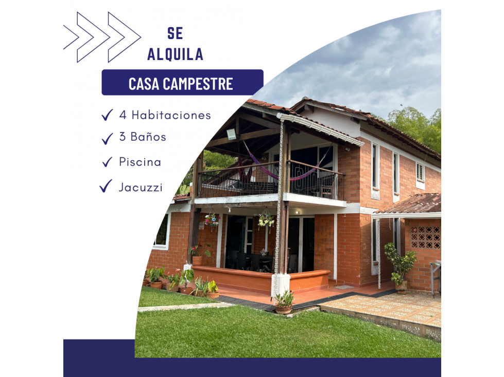 CASA CAMPESTRE AMOBLADA EN ALQUILER