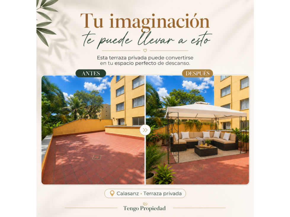 VENTA APARTAMENTO CON FABULOSA TERRAZA EN CALASANZ