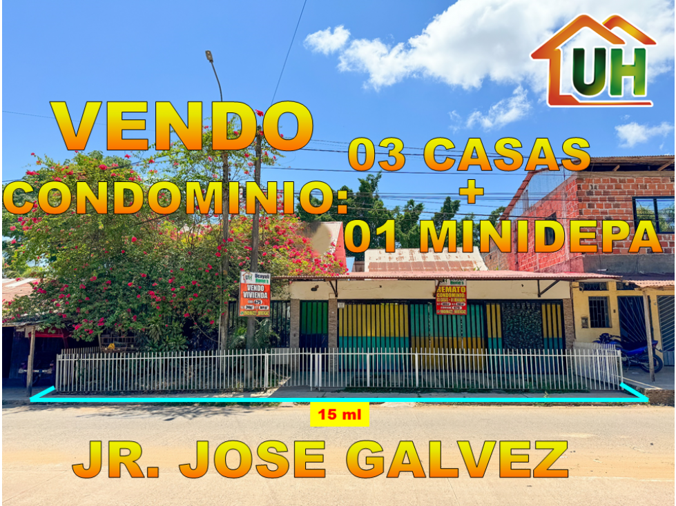 00675-VENDO CONDOMONIO PUCALLPA: 03 DPTOS + 01 MINIDEPA - A.T: 310 M2 - 1