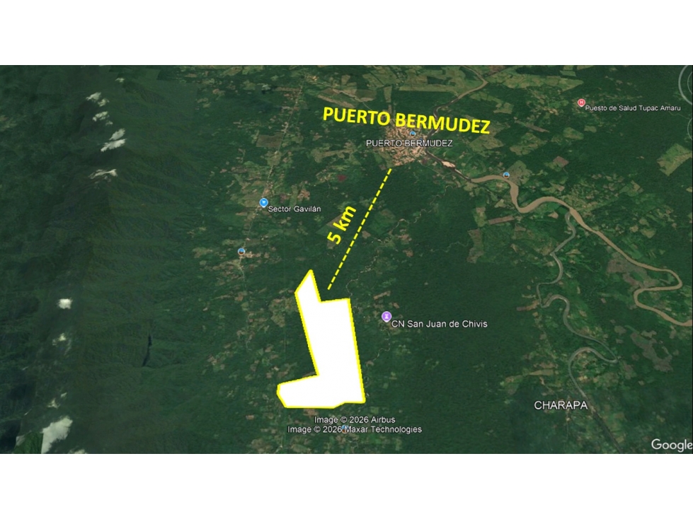 00707 - VENDO TERRENO RURAL EN PUERTO BERMUDEZ - A.T 620 HA - 2