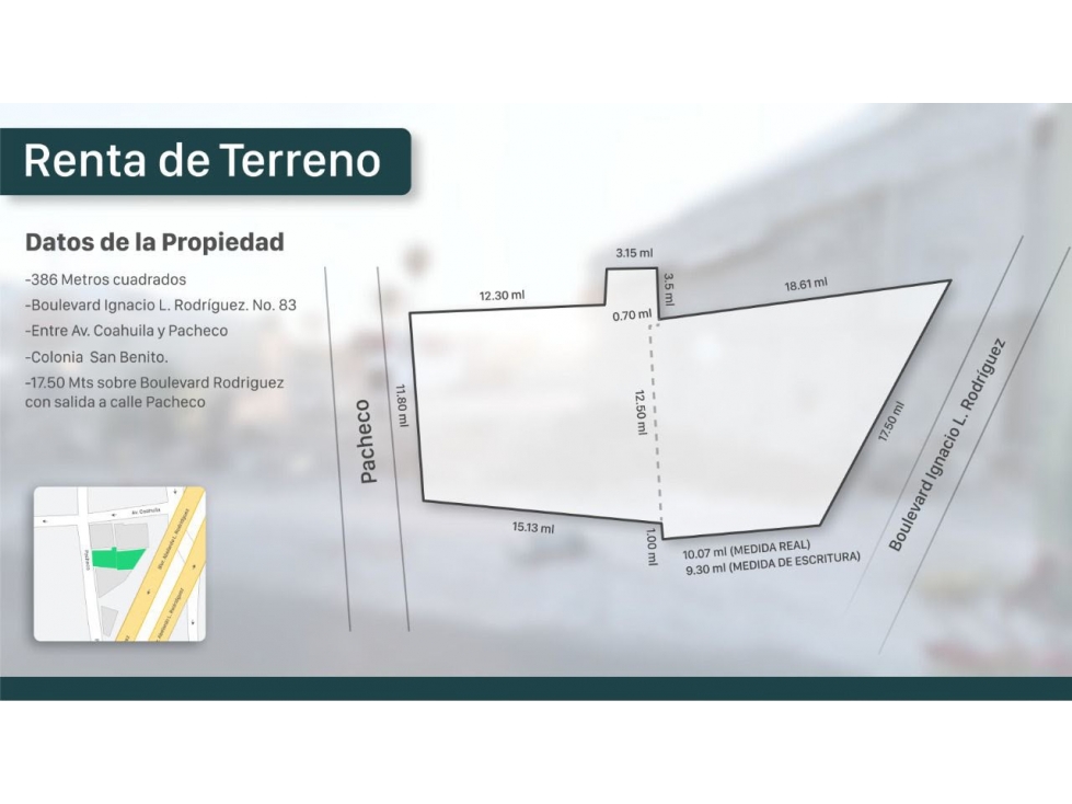 TERRENO EN RENTA | SOBRE BLVD. RODRIGUEZ, COL. SAN BENITO - 2