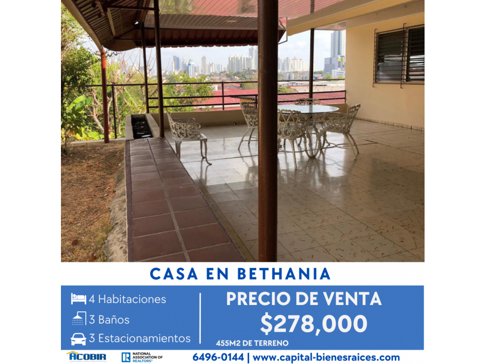 SE VENDE CASA EN BETHANIA POR $278,000