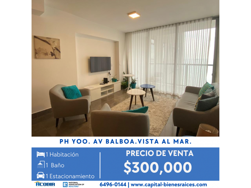 APARTAMENTO EN VENTA PH YOO. AV BALBOA.VISTA AL MAR.