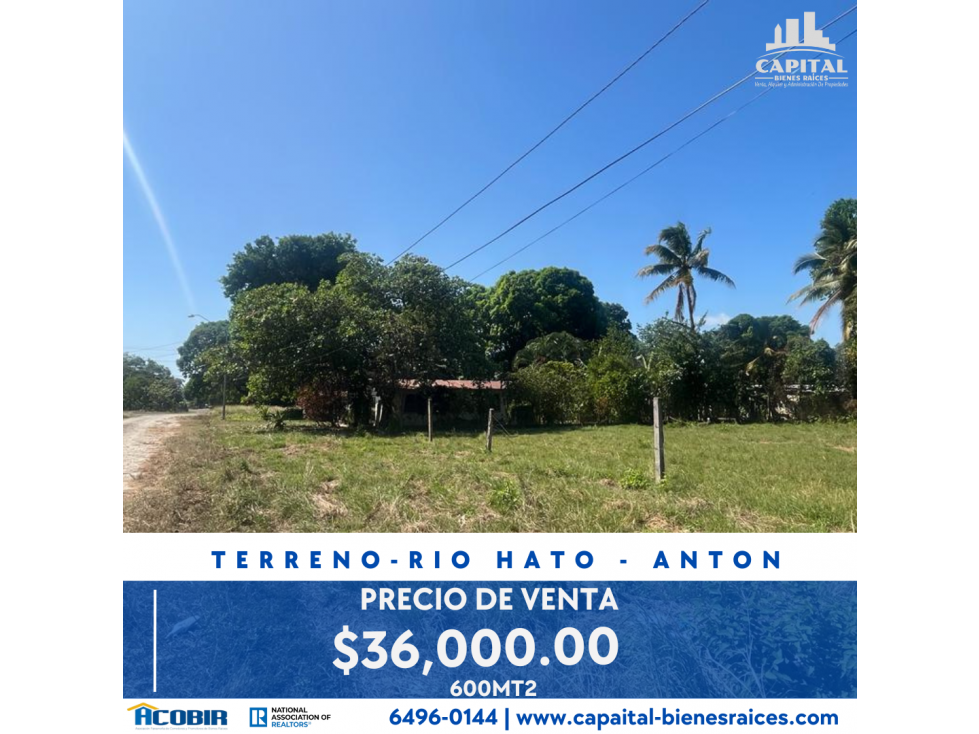 SE VENDE TERRENO EN RIO HATO - ANTON - 1
