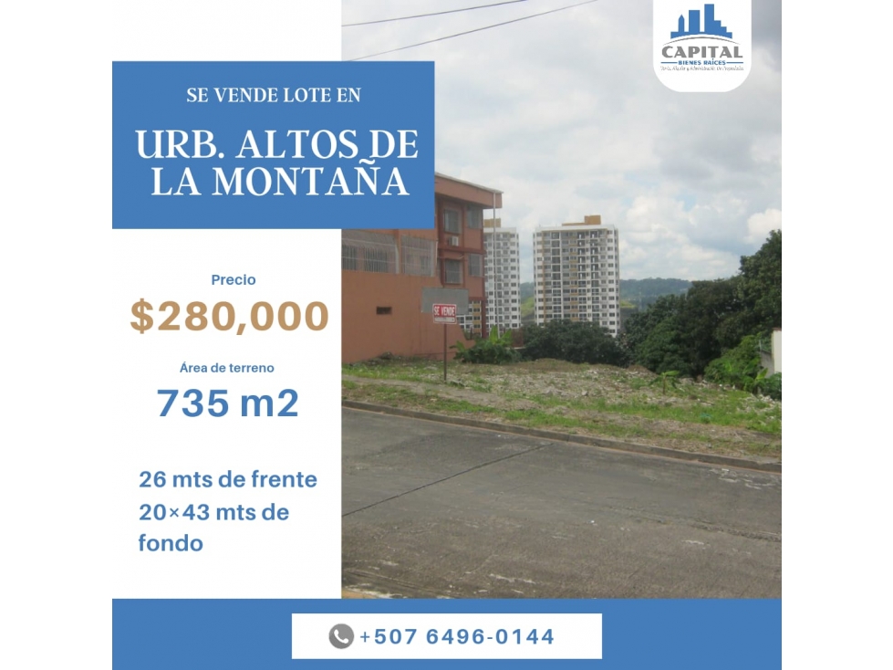 SE VENDE LOTE EN EL BOSQUE DE 735MT2 - ALTOS DE LA MONTAÑA