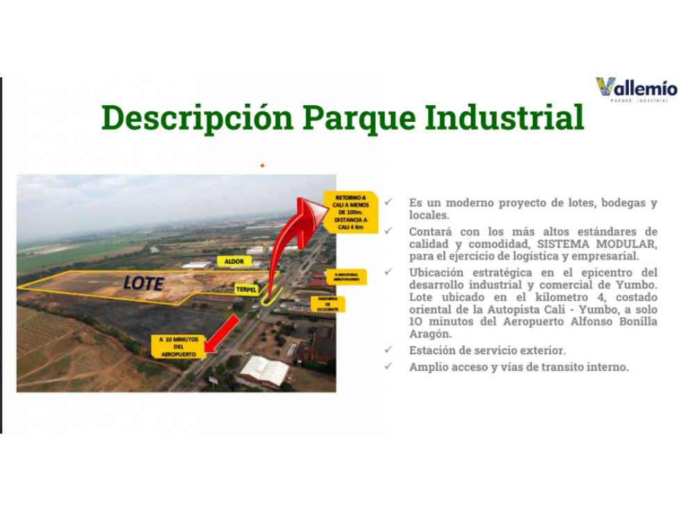 VENDO LOTE ESQUINERO PARQUE INDUSTRIAL VALLE MIO - CALI — foto 2