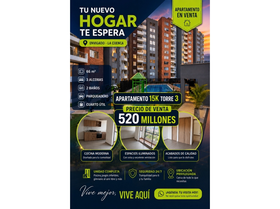 VENDO APARTAMENTO EN GUATAPURI SECTOR LA CUENCA ENVIGADO — foto 5