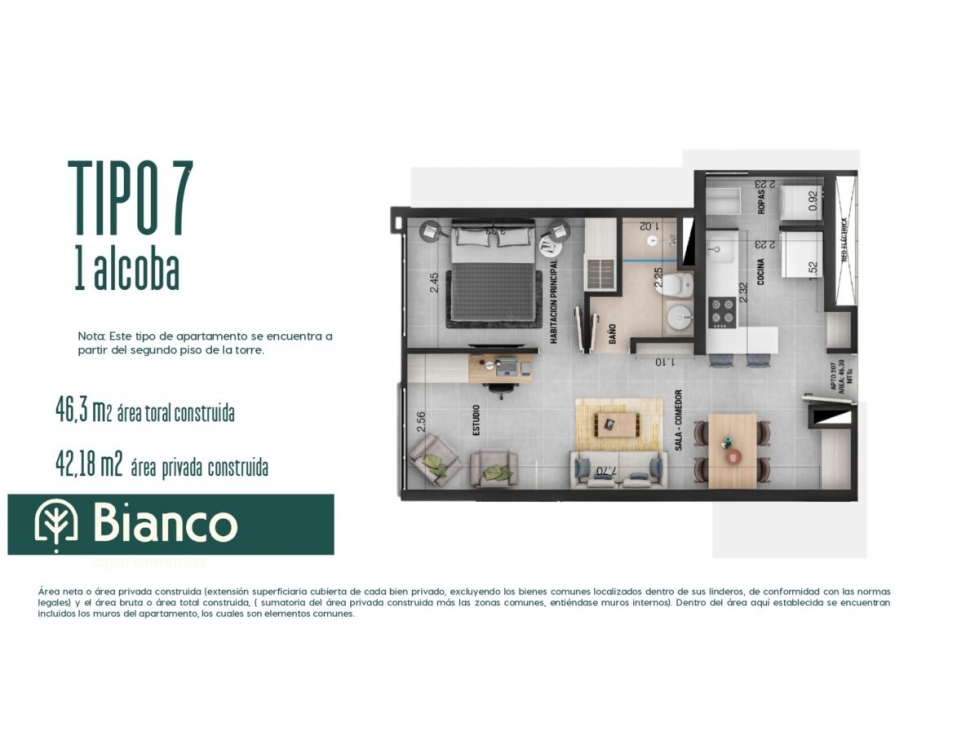 Apartaestudio en venta - El Trébol - Manizales — foto 5