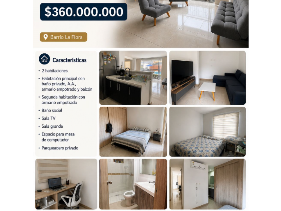 Apartamento La Flora Alta Valorización y Conectividad C201026 - 2
