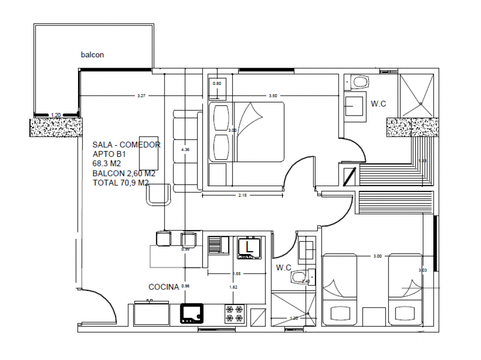 Venta apartamento 2 alcobas en Edificio Crux en Manga Cartagena — foto 4
