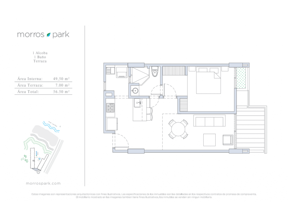 Venta CESION apartamento UNA habitacion MORROS PARK Cartagena — foto 2