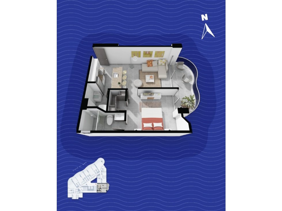Venta apartamento 1 alcoba en Edificio Oceana en Crespo Cartagena — foto 2