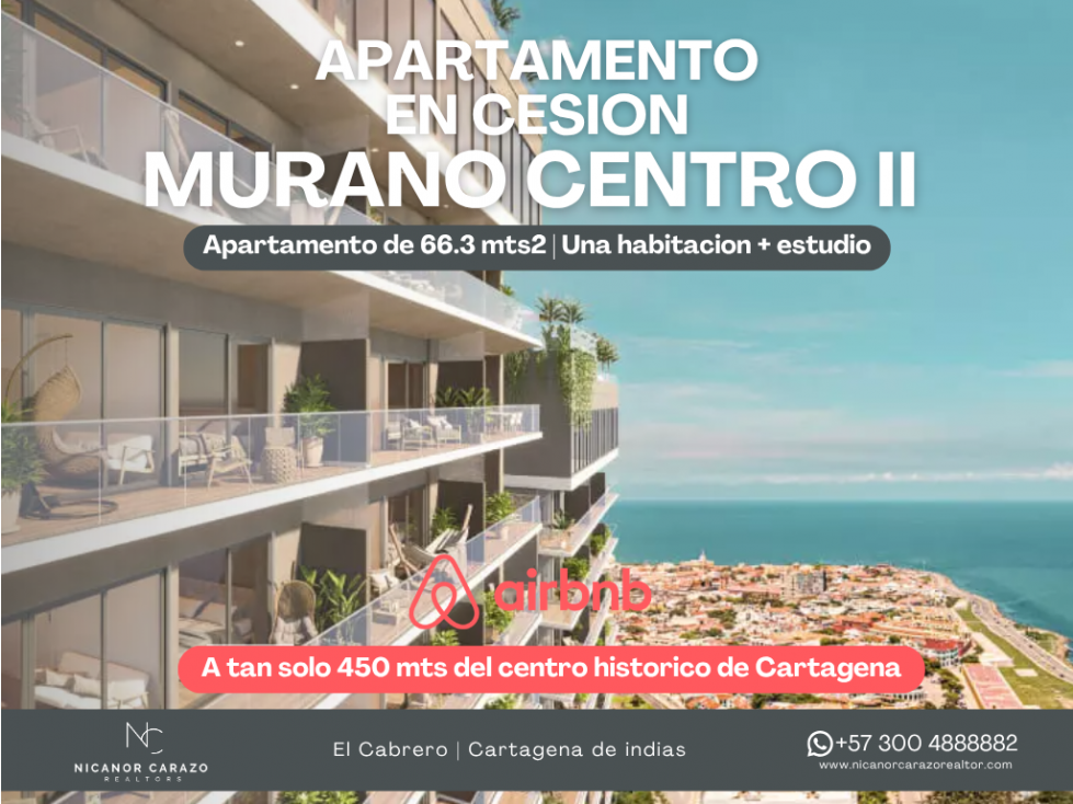 Apartamento CESION una HABITACION + ESTUDIO Murano Centro II