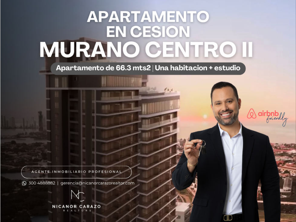 Apartamento CESION una HABITACION + ESTUDIO Murano Centro II