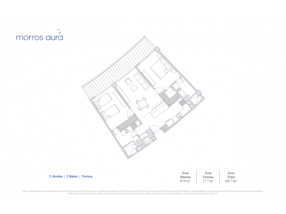 VENTA apartamento en CESION 2 habitaciones MORROS AURA Serena del Mar — foto 2