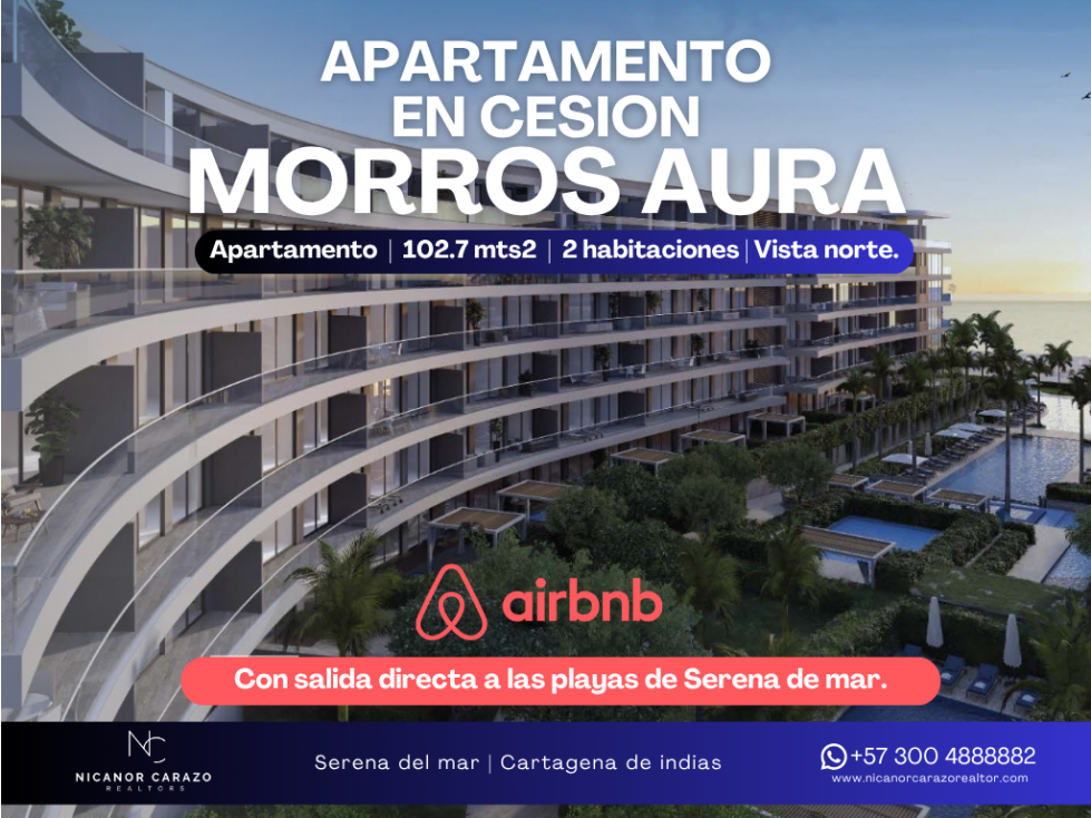 VENTA apartamento en CESION 2 habitaciones MORROS AURA Serena del Mar