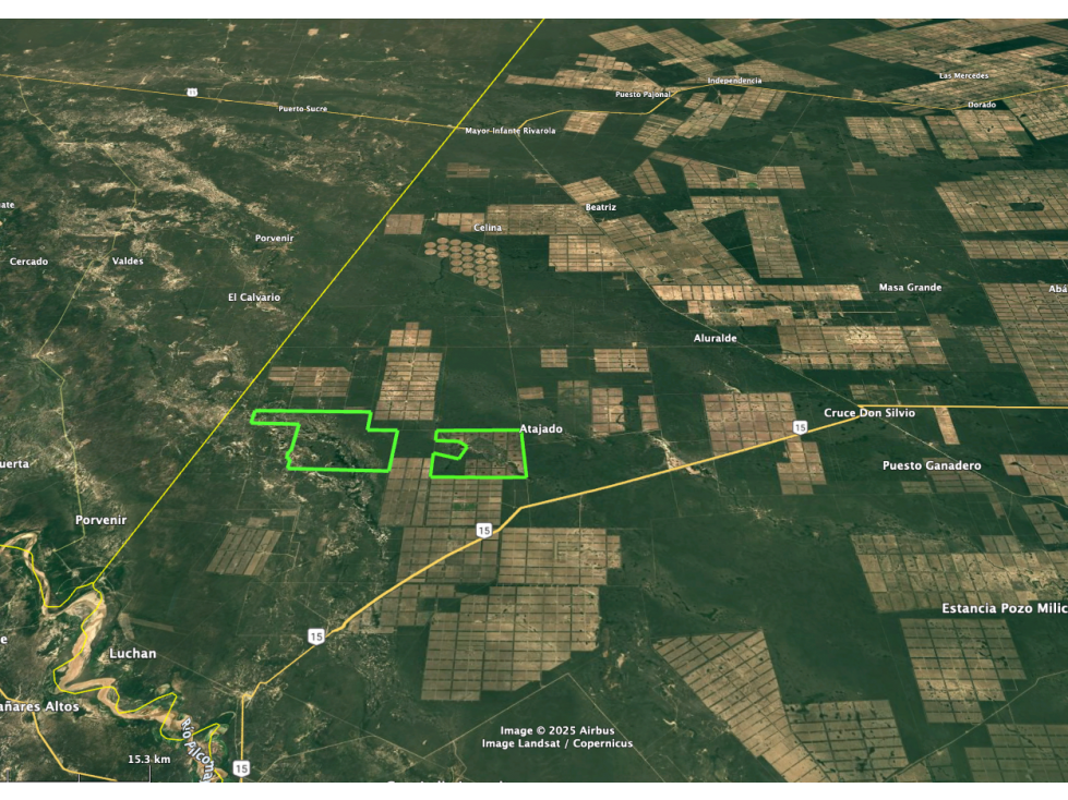 7.425 has. de monte sobre el Yrendá, a 2,8 km de la Bioceánica - 5