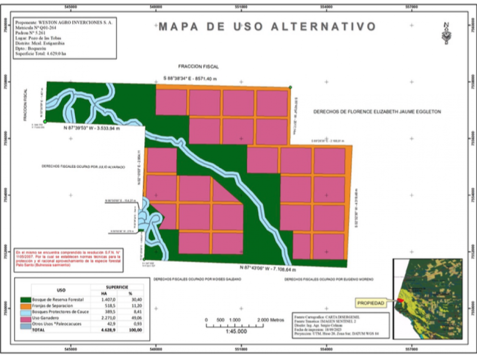 7.425 has. de monte sobre el Yrendá, a 2,8 km de la Bioceánica - 6