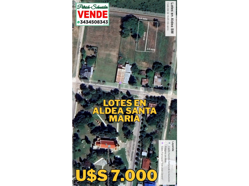 Se venden dos lotes en Aldea Santa María de 630 m2 - 2