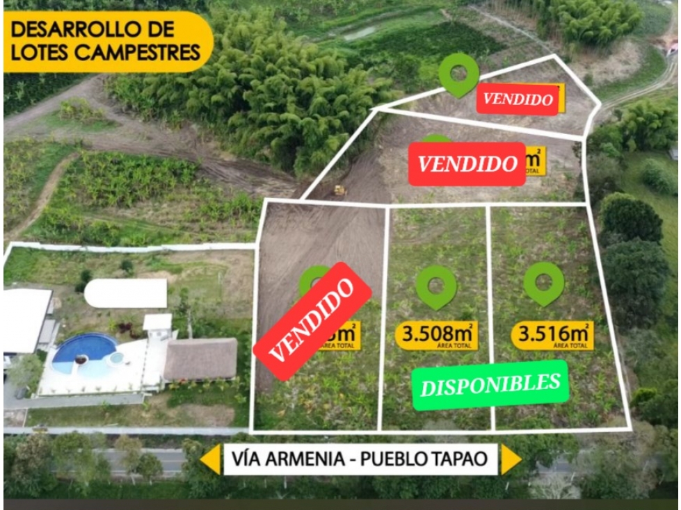 LOTE CAMPESTRE EN VENTA - VIA PUEBLO TAPAO A ARMENIA
