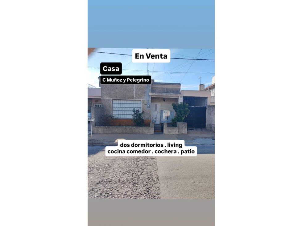 Venta | Casa | 2 dorm | C Muñoz y Pelegrino