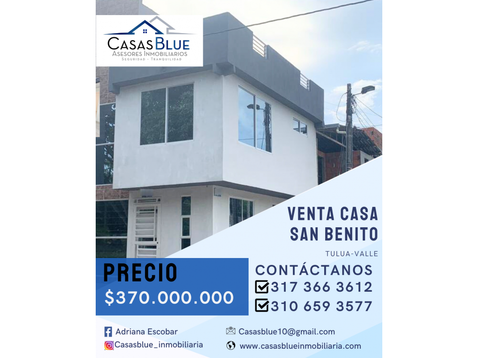 SE VENDE CASA ESQUINERA BARRIO SAN BENITO TULUA VALLE.