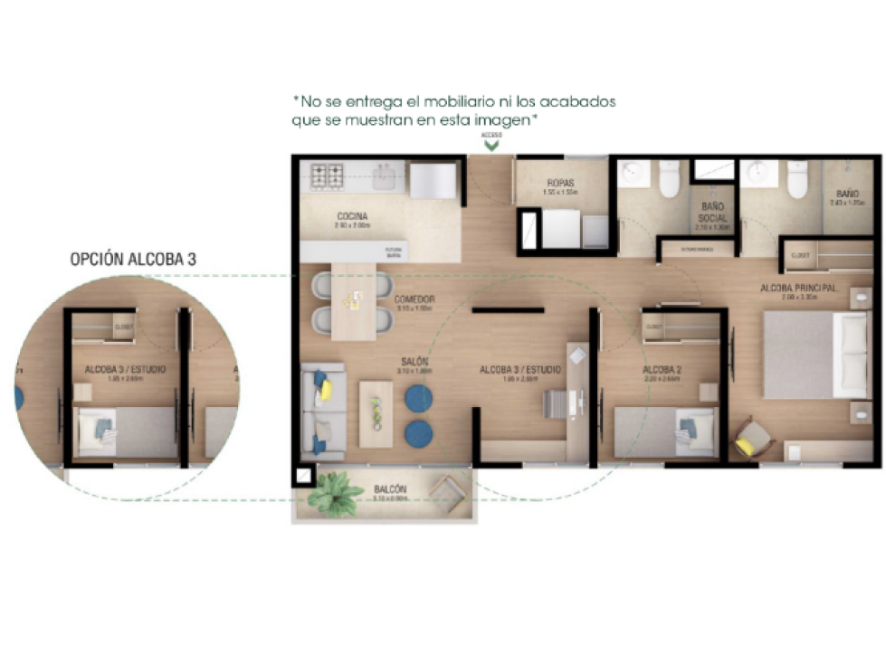 Apartamento en venta, sector loma de san jose, Sabaneta — foto 5