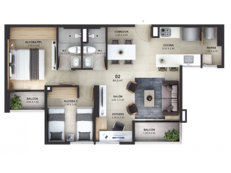 Apartamento para la venta en sector ojo de agua, Rionegro.