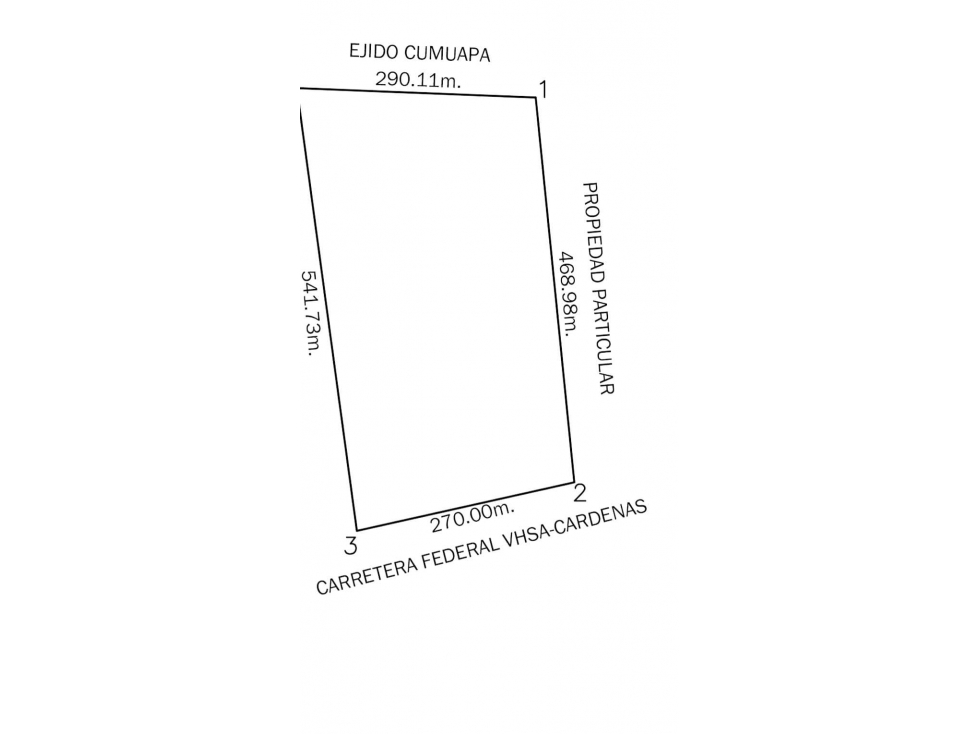 14 Hectáreas en Venta Carretera Villahermosa a Cárdenas - 1