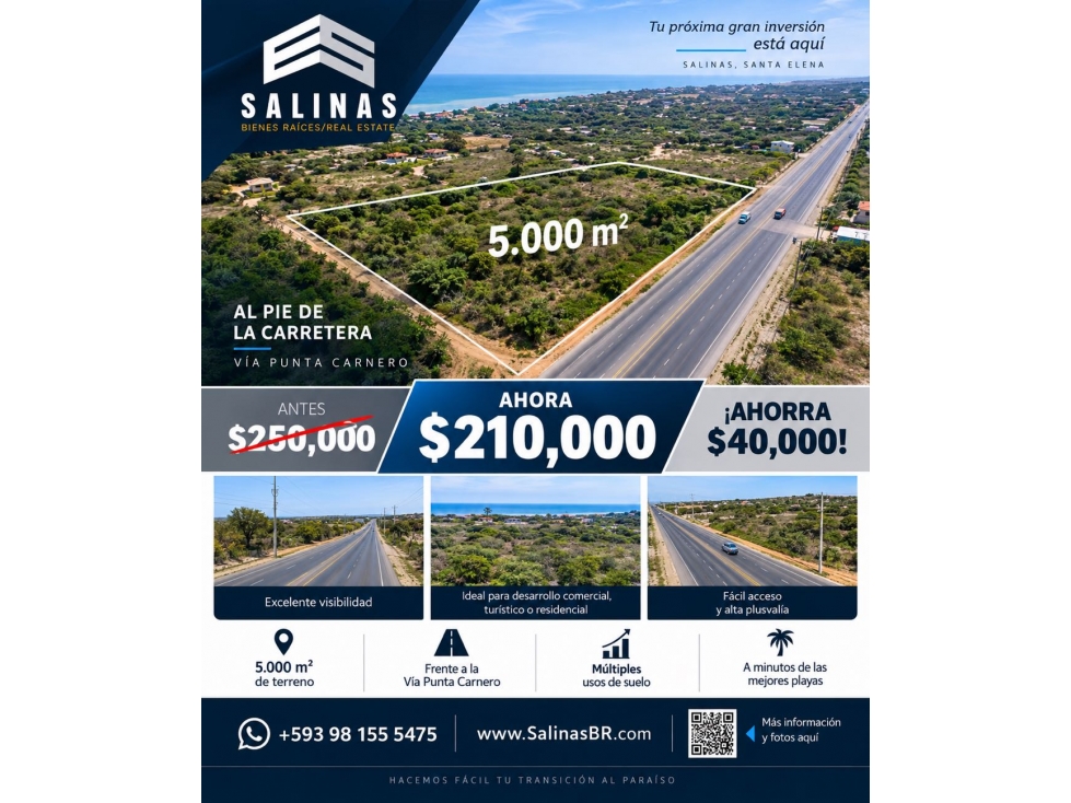 5000m2 al pie de la carretera Via Punta Carnero