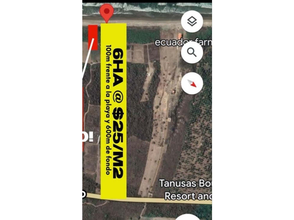6 HECTÁREAS Al Pie del Mar en Puerto Cayó $25XM2 - 3