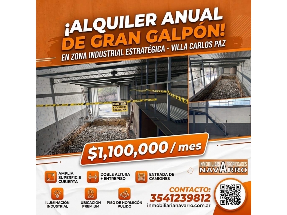 ALQUILER GALPÓN ZONA INDUSTRIAL - 1