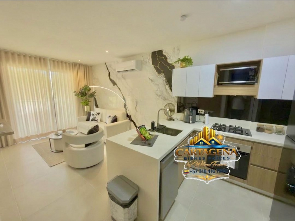 Apartamento Amoblado en Venta Acabados de Lujo, Baia Kristal Cartagena — foto 2