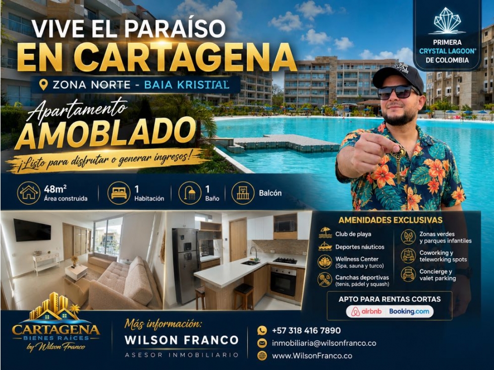 Apartamento Amoblado En Venta, Baia Kristal, Cartagena