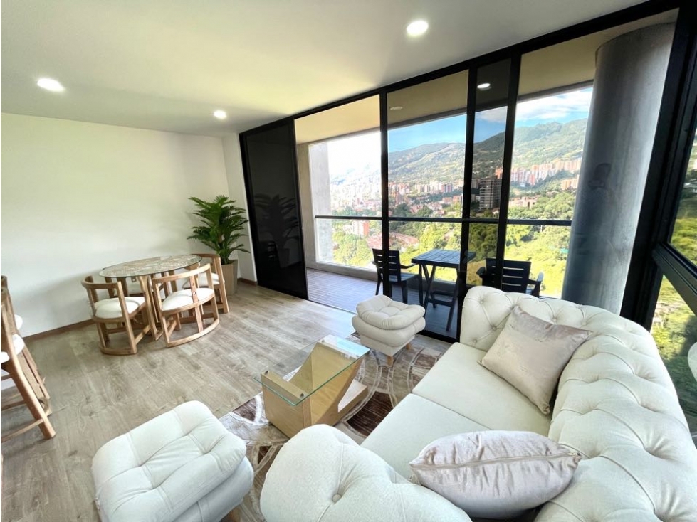 Apartamento amoblado moderno magnifica vista, piscina, Envigado.
