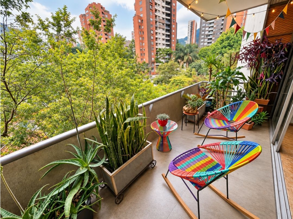 Apartamento Amoblado tipo industrial, con vista y tranquilo. Poblado. — foto 2