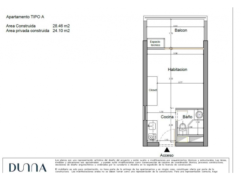 CESIÓN DUNNA Apartamento Tipo Loft turístico en Pozos Colorados - 005 — foto 3