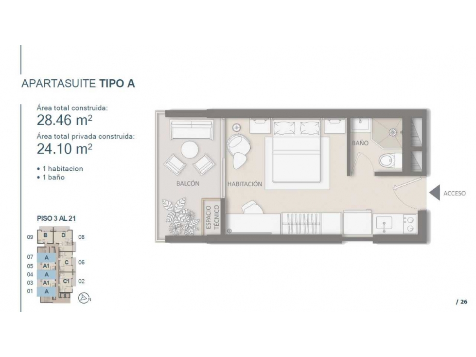 CESIÓN DUNNA Apartamento Tipo Loft turístico en Pozos Colorados - 005 — foto 4