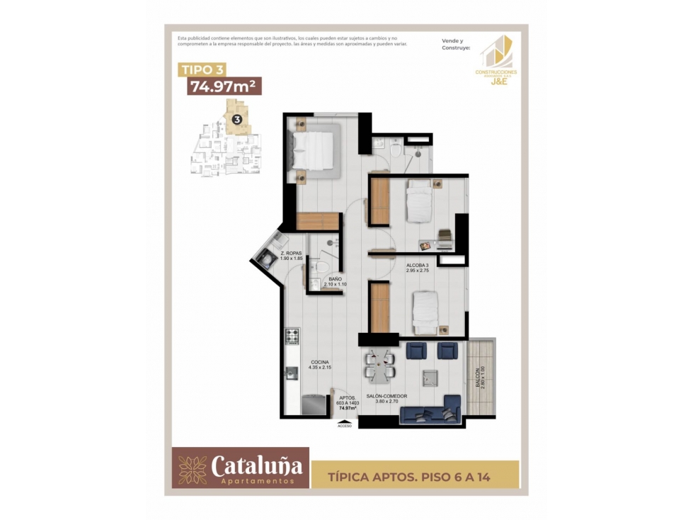 Apartamento en construcción en Sabaneta