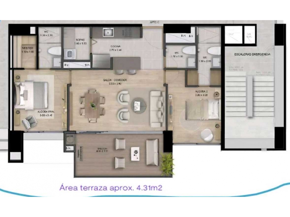 Apartamento en venta, cesion de derechos. Sector los Balsos con la 34 — foto 2