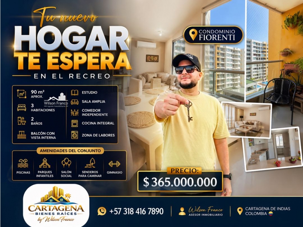 Apartamento En Venta, Condominio Fiorenti, El Recreo, Cartagena