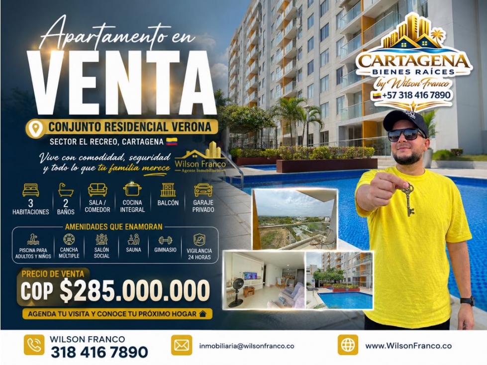 Apartamento en Venta, Conjunto Residencial Verona, Cartagena