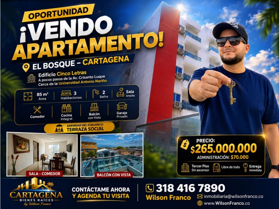 Apartamento En Venta, El Bosque, Cartagena cerca de Alto Bosque