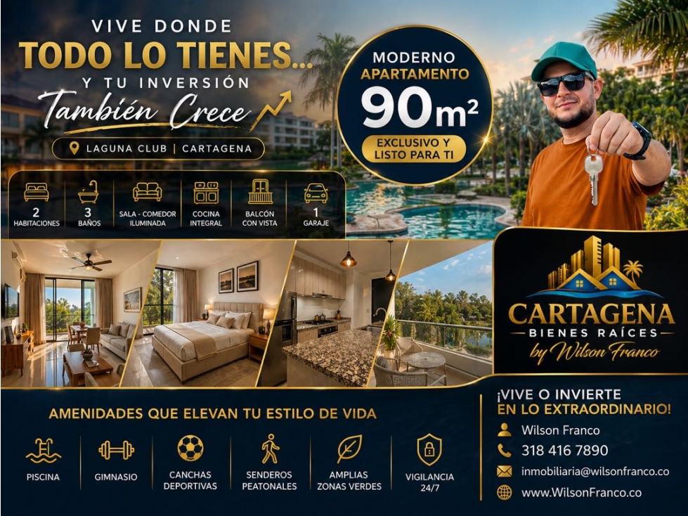 Apartamento En Venta, Laguna Club, Zona Norte, Cartagena
