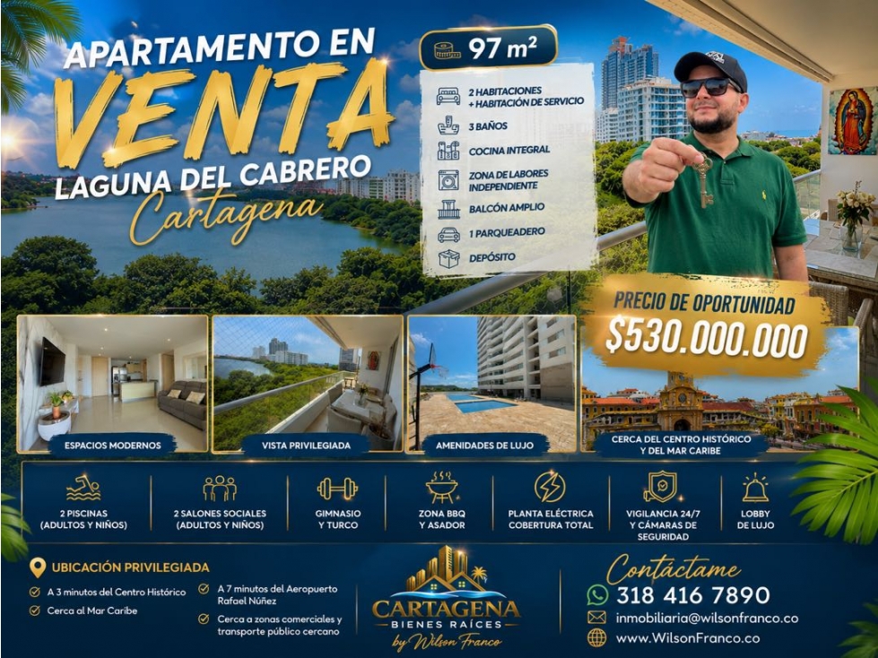 Apartamento En Venta, Laguna Del Cabrero, Cartagena
