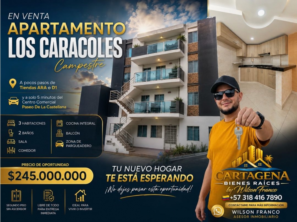 Apartamento en Venta, Los Caracoles, Cartagena