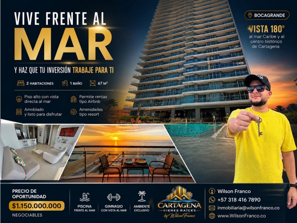 Apartamento En Venta, Morros Bocagrande, Cartagena