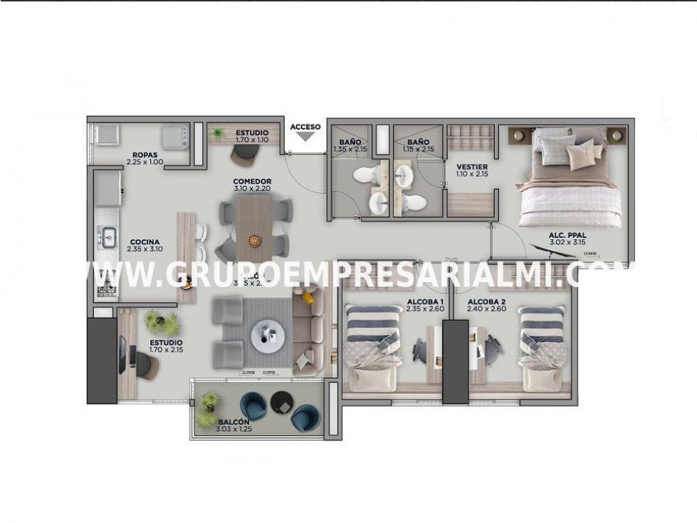 APARTAMENTO EN VENTA - SECTOR LAS LOMITAS COD: 33870
