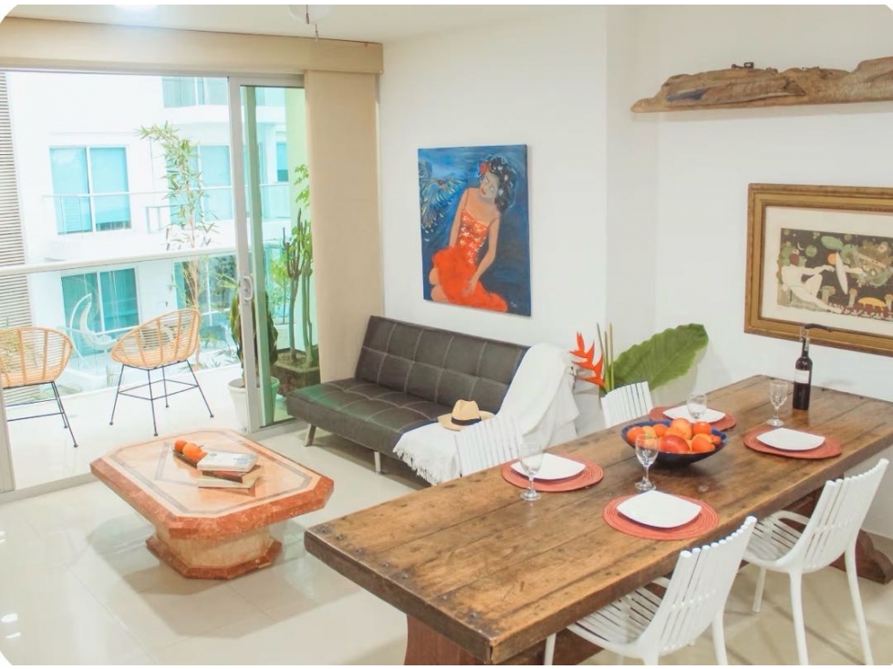 APARTAMENTO FRENTE AL MAR, SECTOR LA BOQUILLA, UNA ALCOBA, DOS BAÑOS - 3